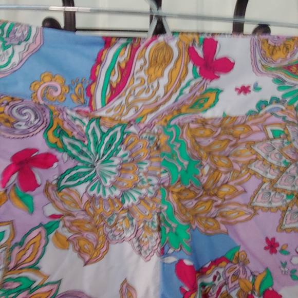 NWT Anne Klein Jeans Crop Wide Leg Palazzo Pants in Paisley Scarf Print - Size M - Picture 10 of 11